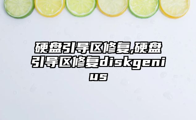 硬盤(pán)引導區修復,硬盤(pán)引導區修復diskgenius