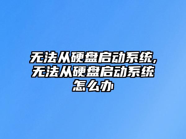 無(wú)法從硬盤(pán)啟動(dòng)系統,無(wú)法從硬盤(pán)啟動(dòng)系統怎么辦